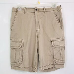 Perry Ellis Shorts Men's Cargo Size 32W Flat Front Relaxed Fit Cotton Twill NEW